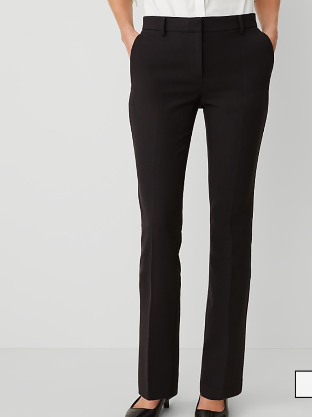 Ann Taylor The Sophia Straight Leg Pant Black 8 Classic Capsule Wardrobe Office